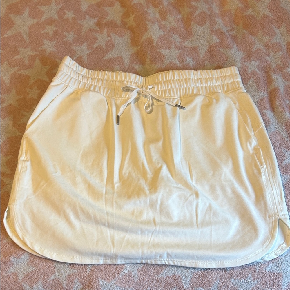 Casual White Drawstring Skirt